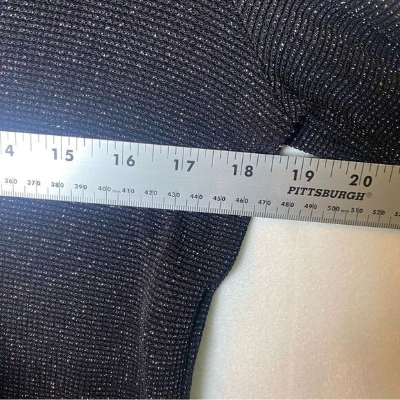 Jessica McClintock Vintage Black/Silver Threads Cardigan Sweater Size Medium - Picture 8 of 10